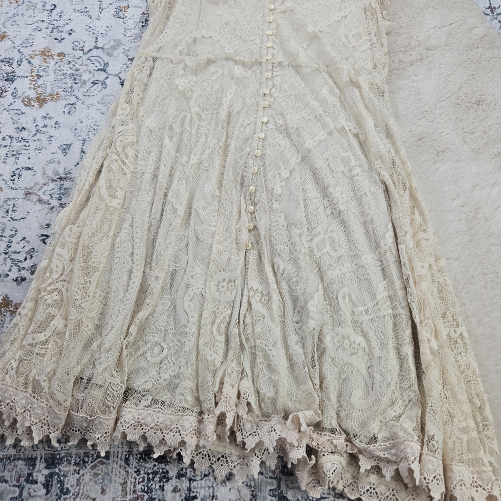 Torrid Mini Lace Button-Front Shirt Dress Birch Plus Size 1 - Picture 3 of 8